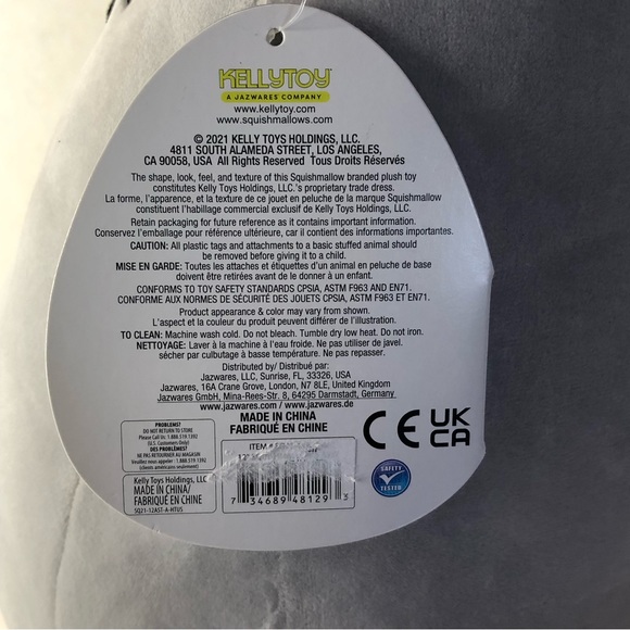 Squishmallow Max Raccoon Grey Rainbow Belly NWT Kellytoys - Picture 5 of 5